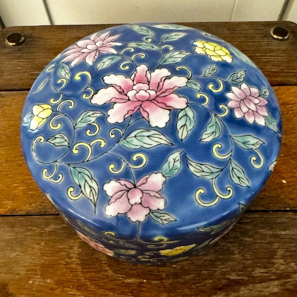 Blue Peony Trinket Box